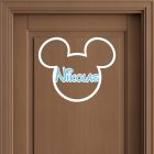 Detská menovka na dvere s myšacím motívom – personalizovaná dekorácia