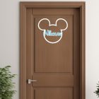 Detská menovka na dvere s myšacím motívom – personalizovaná dekorácia