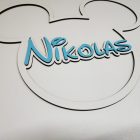 Detská menovka na dvere s myšacím motívom – personalizovaná dekorácia