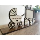 Drevený fotorámik s údajmi o narodení dieťaťa