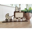 Drevený fotorámik s údajmi o narodení dieťaťa