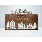 Drevená Svietiaca Vianočná Dekorácia Veselé Vianoce – Stolová Dekorácia