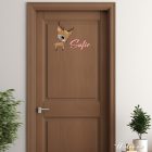 Drevená menovka na dvere so srnčekom – meno na želanie