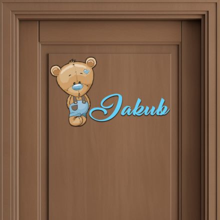 Drevená dekorácia na dvere  (Macík)