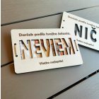 Vtipná drevená obálka na peniaze – s nápisom „NEVIEM/ NIČ“
