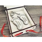 Keresztszülő felkérő doboz 2db kulcstartóval