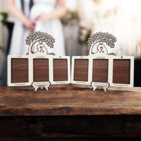 Drevený svadobný fotorámik pre rodičov (2ks)
