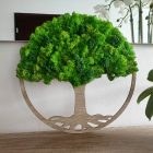 Machový strom života – drevená dekorácia s prírodným stabilizovaným machom