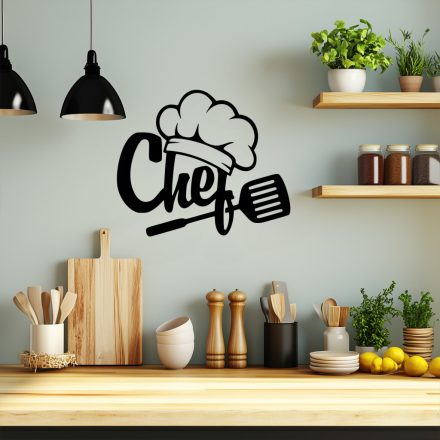 Drevená kuchynská dekorácia „Chef“ s vareškou