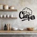 Drevená kuchynská dekorácia „Chef“ s vareškou