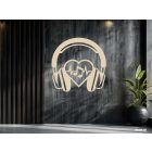 Drevená dekorácia na stenu (Slúchadlá)