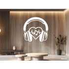 Drevená dekorácia na stenu (Slúchadlá)