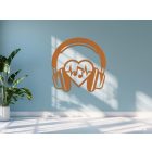 Drevená dekorácia na stenu (Slúchadlá)