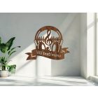 Drevená dekorácia na stenu (Slúchadlá s menom)