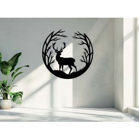 Drevená Nástenná Dekorácia So Siluetou Jeleňa