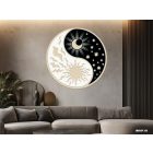 Drevená Nástenná Dekorácia Yin-Yang Slnko a Mesiac