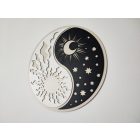 Drevená Nástenná Dekorácia Yin-Yang Slnko a Mesiac