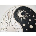 Drevená Nástenná Dekorácia Yin-Yang Slnko a Mesiac