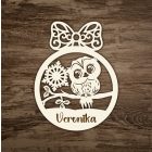 Vianočná drevená ozdoba so sovičkou a menom