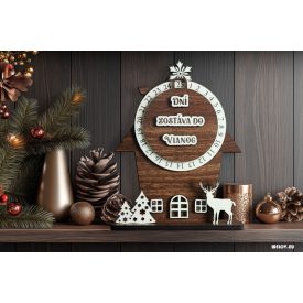   Drevený Adventný Kalendár "Dni Zostáva do Vianoc"