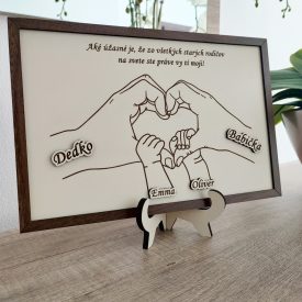   Darček pre starých rodičov – personalizovaný obraz s menami vnúčat