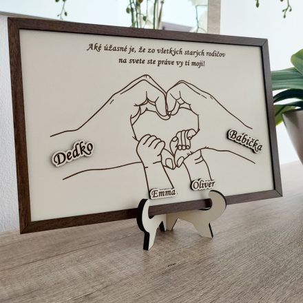 Darček pre starých rodičov – personalizovaný obraz s menami vnúčat
