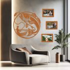 Drevená nástenná dekorácia pre rybárov s 3 fotorámikmi