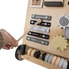 Drevené chodítko pre deti - Montessori edukačná jazdiaca hračka s manipulačnou tabuľou!