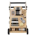 Drevené chodítko pre deti - Montessori edukačná jazdiaca hračka s manipulačnou tabuľou!