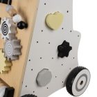 Drevené chodítko pre deti - Montessori edukačná jazdiaca hračka s manipulačnou tabuľou!