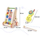 Drevené multifunkčné detské chodítko s hračkami