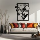 Drevený obraz – Orchidea v ráme (minimalistická dekorácia)