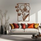 Drevený obraz – Orchidea v ráme (minimalistická dekorácia)