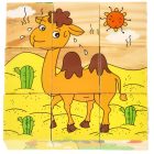 Drevené vzdelávacie kocky - Safari puzzle 6v1