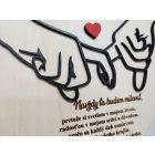 Drevené srdce s 3D efektom, menami a láskyplným vyznaním