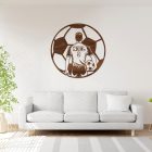 Personalizovaný drevený obraz futbalistu s menom a číslom – športová dekorácia na stenu