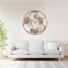 Personalizovaný drevený obraz futbalistu s menom a číslom – športová dekorácia na stenu