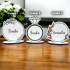 Drevená menovka na stôl – svadobná dekorácia s menom