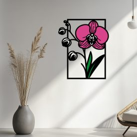 Drevený obraz – Orchidea v ráme