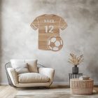 Drevená dekorácia – Personalizovaný futbalový dres s menom a číslom