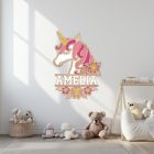 Jednorožec s menom a kvetmi