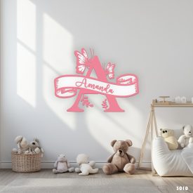 Monogram s motýľmi a menom