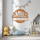 Drevený obraz džungľa so zvieratkami a menom – personalizovaná dekorácia na stenu