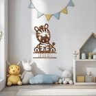 Drevená dekorácia zebra s menom – personalizovaný obraz na stenu