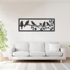 Drevený obraz – Vtáky na konári v ráme