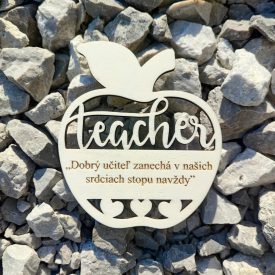 Drevený gravírovaný magnet – darček pre učiteľov