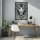 Drevený obraz tiger – elegantná zvieracia dekorácia na stenu