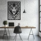 Drevený obraz tiger – elegantná zvieracia dekorácia na stenu