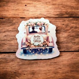   Svadobná magnetka s autom – personalizovaná menami a dátumom