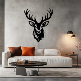 Drevený obraz jeleňa – moderná nástenná dekorácia